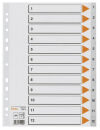 bene Ordnerregister DIN A4 Vollformat 1-12 grau...