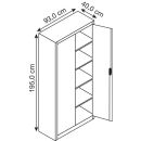 CP Stahlschrank C 2000 Acurado 9260-000 S11615 lichtgrau, weißaluminium 4 Fachböden 93,0 x 40,0 x 195,0 cm, aufgebaut, 1 St.