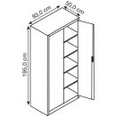 CP Stahlschrank C 2000 Acurado 9280-000 S10766 lichtgrau, weißaluminium 4 Fachböden 93,0 x 50,0 x 195,0 cm, aufgebaut, 1 St.