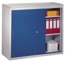 CP Schiebetürenschrank C 2000 Acurado, 2046-00 S10100 lichtgrau, enzianblau 2 Fachböden 120,0 x 40,0 x 97,5 cm