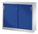 CP Schiebetürenschrank C 2000 Acurado, 2046-00 S10100 lichtgrau, enzianblau 2 Fachböden 120,0 x 40,0 x 97,5 cm