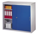 CP Schiebetürenschrank C 2000 Acurado, 2046-00 S10100 lichtgrau, enzianblau 2 Fachböden 120,0 x 40,0 x 97,5 cm
