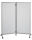 PAPERFLOW Trennwand, transparent 76,0 x 160,0 cm mit Rollen, 2 St.