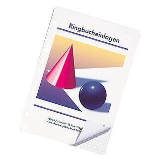 Ringbucheinlagen Kugel und Kegel A5 kariert, 50 Blätter, 10 Satz