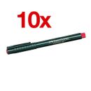 FABER-CASTELL 1511 Document Fineliner rot 0,4 mm, 10 St.