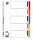 OXFORD Ordnerregister Vollformat blanko rot, orange, blau, gelb, grün 5-teilig, 1 Satz