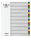 DURABLE Ordnerregister DIN A4 Vollformat, Überbreite blanko blau, gelb, rot, grün, grau 20-teilig, 1 Satz