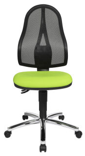Topstar Bürostuhl Point 60 Netz, 8169NETG050 Stoff grün, Gestell chrom