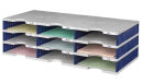 styro Sortierstation Styrodoc grau/blau mit 9 Fächern