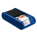 helit Visitenkartenbox blau/schwarz, für bis zu 300 Visitenkarten