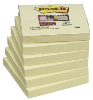 Post-it® Super Sticky Notes Haftnotizen extrastark 65412SY gelb, 12 Blöcke