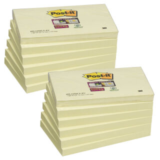 Post-it® Super Sticky Haftnotizen extrastark 65512SY gelb, 12 Blöcke