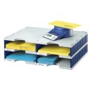 styro Sortierstation Styrodoc grau/blau mit 4 Fächern