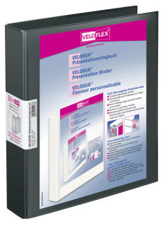 VELOFLEX VELODUR® Präsentationsringbücher 2-Ringe schwarz 4,6 cm DIN A4, 10 St.