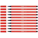 STABILO Pen 68 Filzstifte rot, 10 St.
