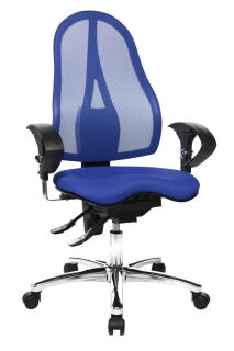 Topstar Bürostuhl Sitness® 15, ST19UT38 Stoff blau, Gestell chrom