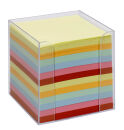folia Zettelbox transparent inkl. 700 Notizzettel farbig...
