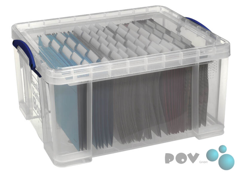 Really Useful Box – 3 Transparente Aufbewahrungsboxen Aus Kunststoff, 18 Liter | Stapelbar, Mit Praktischem Griff