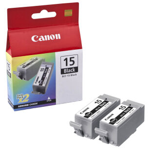 Canon 2x BCI-15 BK schwarz Druckerpatronen, 2er-Set