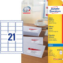 AVERY Zweckform Adressetiketten J8160-25 weiß 63,5...