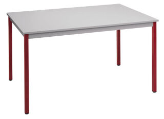 SODEMATUB Mehrzwecktisch lichtgrau, rot rechteckig, Vierkantrohr rot, 120,0 x 80,0 x 74,0 cm