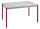 SODEMATUB Mehrzwecktisch lichtgrau, rot rechteckig, Vierkantrohr rot, 180,0 x 80,0 x 74,0 cm