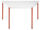 SODEMATUB Mehrzwecktisch lichtgrau, rot Trapezform, Vierkantrohr rot, 70,0/140,0 x 70,0 x 74,0 cm