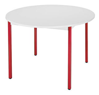 SODEMATUB Mehrzwecktisch lichtgrau, rot rund, Vierkantrohr rot, 110,0 x 110,0 x 74,0 cm