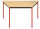 SODEMATUB Mehrzwecktisch buche, rot Trapezform, Vierkantrohr rot, 70,0/140,0 x 70,0 x 74,0 cm