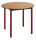 SODEMATUB Mehrzwecktisch buche, rot rund, Vierkantrohr rot, 80,0 x 80,0 x 74,0 cm
