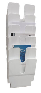 DURABLE Wandprospekthalter Flexiplus weiß DIN A4 hoch 6 Fächern 24,7 x 10,0 x 74,5 cm, 1 St.