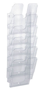 DURABLE Wandprospekthalter Flexiplus transparent DIN A4 hoch 6 Fächern 24,7 x 10,0 x 74,5 cm, 1 St.