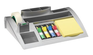 Post-it® Schreibtisch-Organizer C50 silber ABS-Kunststoff 7 Fächer 25,6 x 16,8 x 6,8 cm