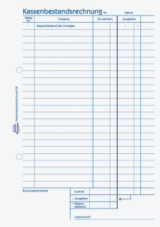 AVERY Zweckform Kassenbericht/Bestandsrechnung Formularbuch 318, 1 St.