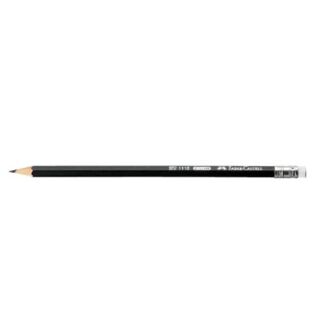 FABER-CASTELL 1112 Bleistifte HB schwarz mit Radierer, 12 St.