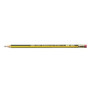 STAEDTLER Noris 122 Bleistifte HB schwarz/gelb mit Radierer, 12 St.