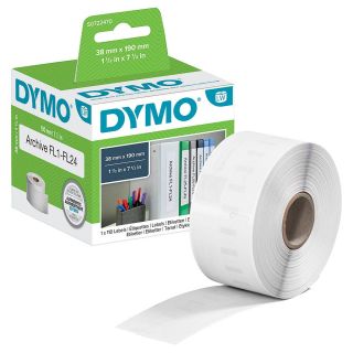 DYMO Endlosetikettenrolle für Etikettendrucker S0722470 weiß, 38,0 x 190,0 mm, 1 x 110 Etiketten