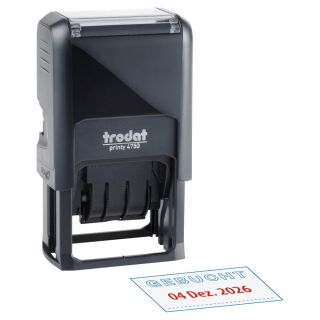 "trodat Datumstempel mit Text ""Gebucht"" printy-dater 4750/L7 selbstfärbend blau rot, 1 St."