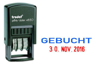 "trodat Datumstempel mit Text ""Gebucht"" printy-dater 4850/L selbstfärbend blau rot, 1 St."