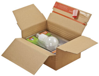 ColomPac® Versandkartons Blitzbodenkartons 23,8 x 17,0 x 6,0 - 13,0 cm, 10 St.