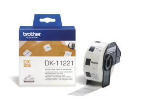 brother Endlosetikettenrolle für Etikettendrucker DK11221 weiß, 23,0 x 23,0 mm, 1 x 1.000 Etiketten