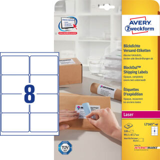 AVERY Zweckform Versandetiketten L7165-40 weiß 99,1 x 67,7 mm, 40 Blatt