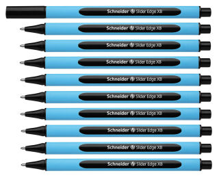 Schneider Kugelschreiber Slider Edge hellblau/schwarz, Schreibfarbe: schwarz, 10 St.