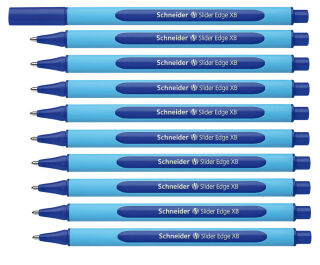 Schneider Kugelschreiber Slider Edge hellblau/dunkelblau, Schreibfarbe: blau, 10 St.