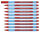 Schneider Kugelschreiber Slider Edge hellblau/rot, Schreibfarbe: rot, 10 St.