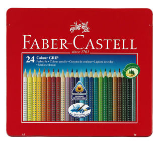 FABER-CASTELL Colour GRIP Buntstifte farbsortiert, 24 St.