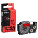 CASIO Schriftband XR-12RD XR-12RD1-W-DJ, 12 mm, schwarz...