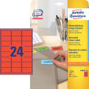 AVERY Zweckform Etiketten L6034-20 rot 63,5 x 33,9 mm, 20...