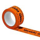 SUPRA Warnklebeband Vorsicht Glas! leuchtorange 50,0 mm x...