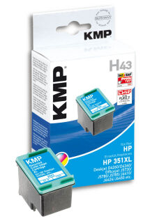 KMP H43 color Druckerpatrone kompatibel zu HP 351XL (CB338EE)